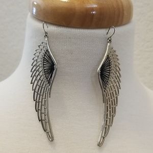 Silver wing earrings